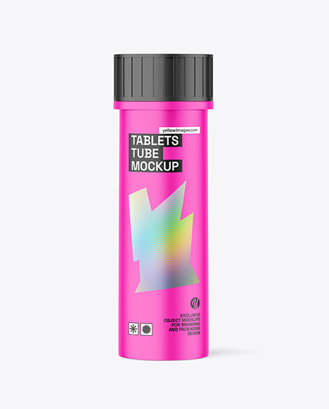 Matte Plastic Tablets Tube Mockup