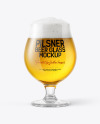 Tulip Glass With Pilsner Beer Mockup