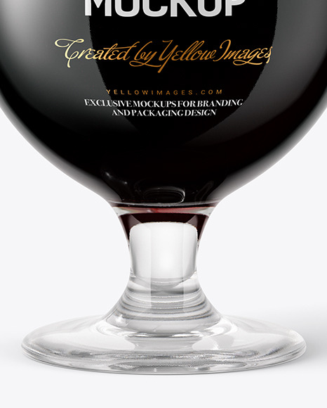 Tulip Glass With Stout Beer Mockup