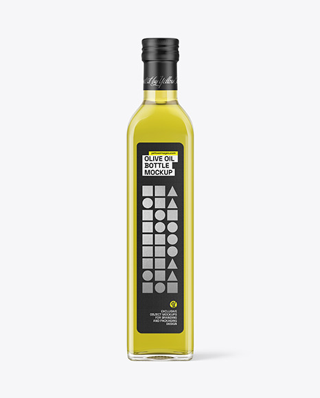 Clear Glass Olive Oil Bottle Mockup