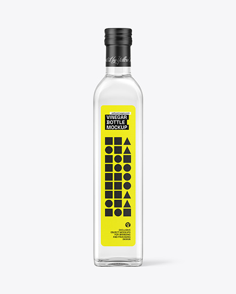 Clear Glass Vinegar Bottle Mockup