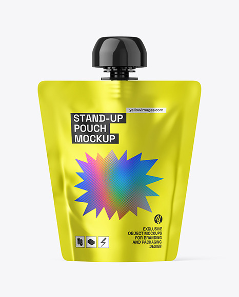 Metallic Stand-Up Pouch Mockup