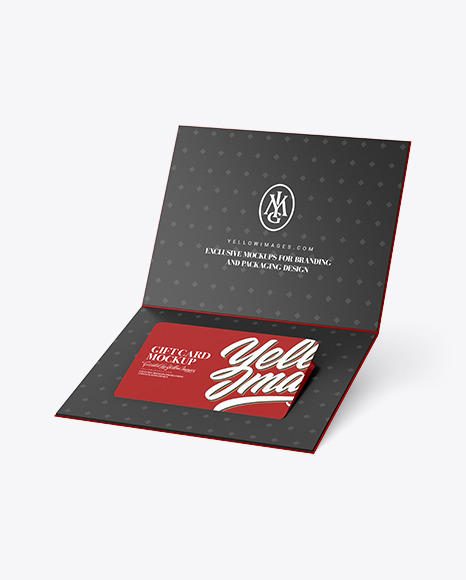 Gift Card In a Paper Holder Mockup