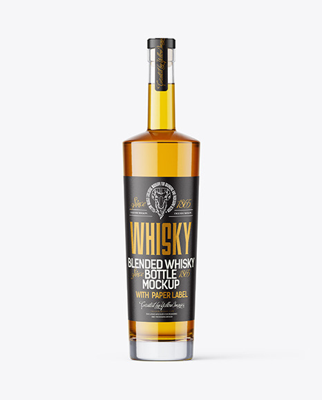 Clear Glass Whiskey Bottle Mockup