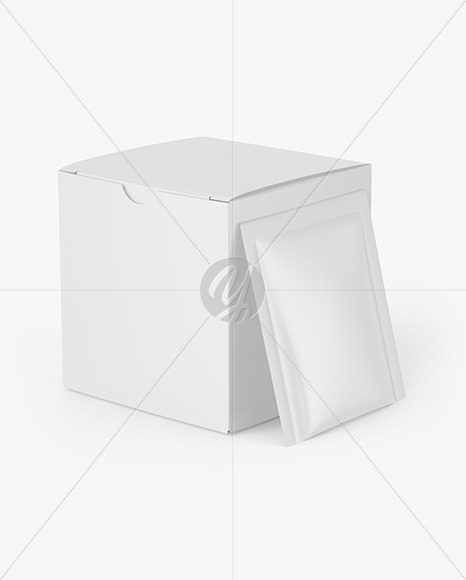 Box with Sachet Mockup