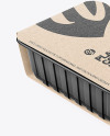 Plastic Tray Container w/ Kraft Paper Label Mockup