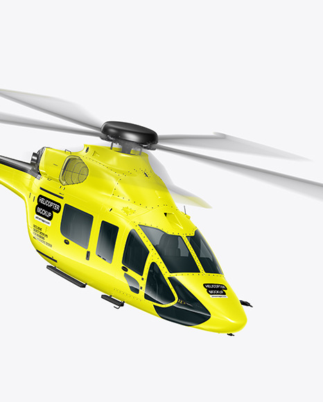 Helicopter Mockup - Half Side View