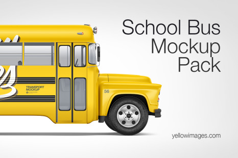 Old School Bus Mockup Pack