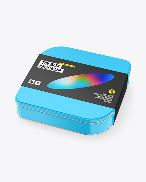 Glossy Tin Box Mockup
