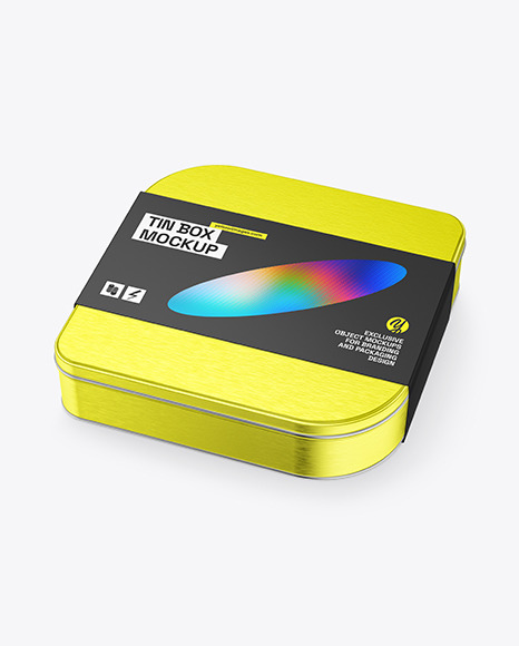 Metallic Tin Box Mockup