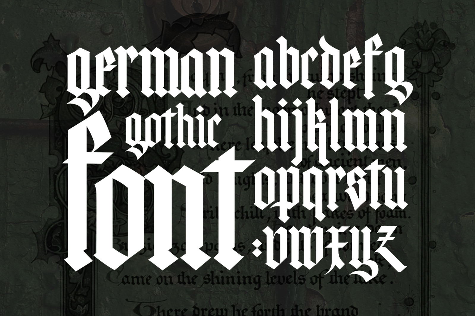 Gothic Font 02 on Yellow Images Creative Store