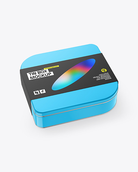 Glossy Tin Box Mockup