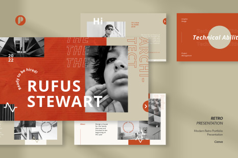 Red Fire Modern Retro Portfolio Presentation