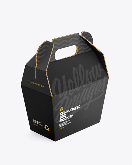 Corrugated Box w/ Handle Mockup