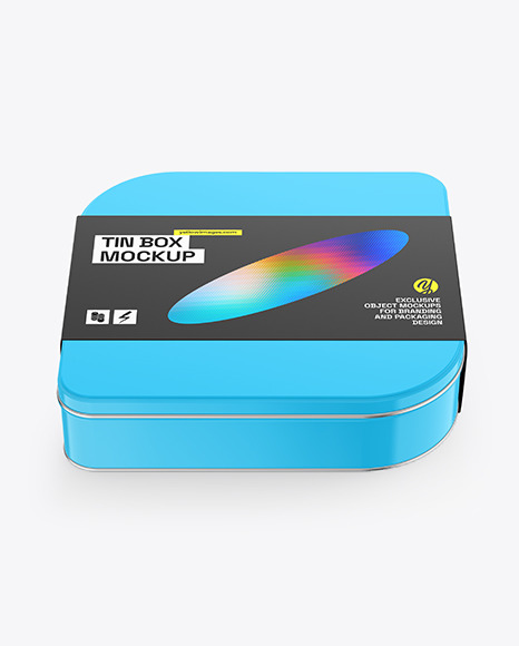 Glossy Tin Box Mockup