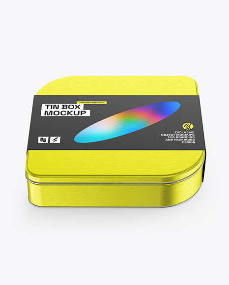 Metallic Tin Box Mockup