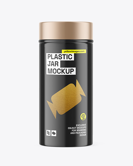 Glossy Plastic Jar Mockup