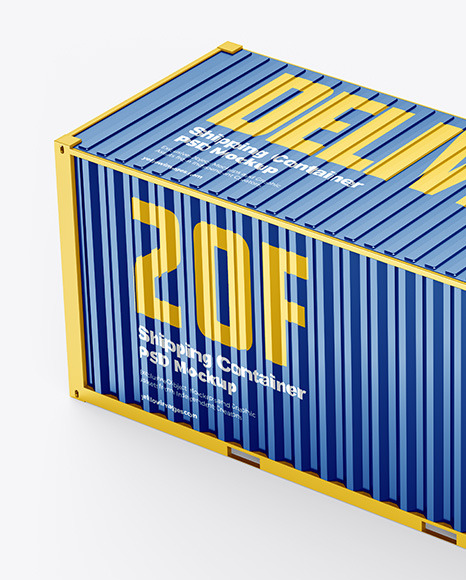 Metallic Shipping Container Mockup