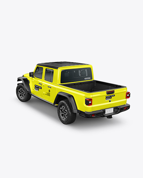 Pickup Truck Mockup - Back Half Side View