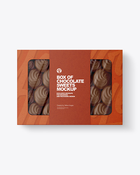 Kraft Box of Chocolate Sweets Mockup