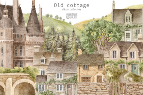 Countryside houses and landscape
