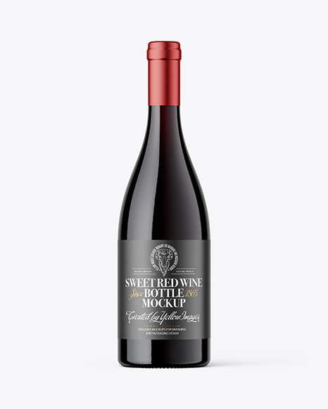 Red Wine Bottle Mockup