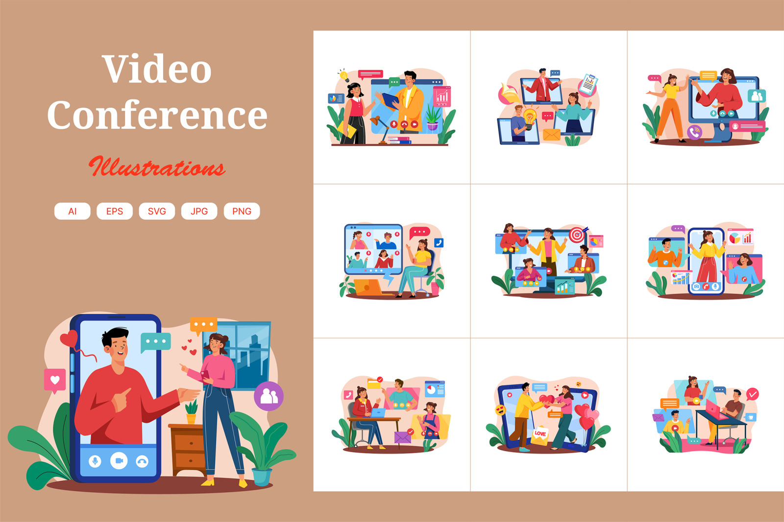 M576_Video Conference Illustration Pack