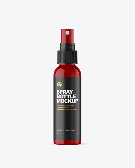 Glossy Spray Bottle Mockup