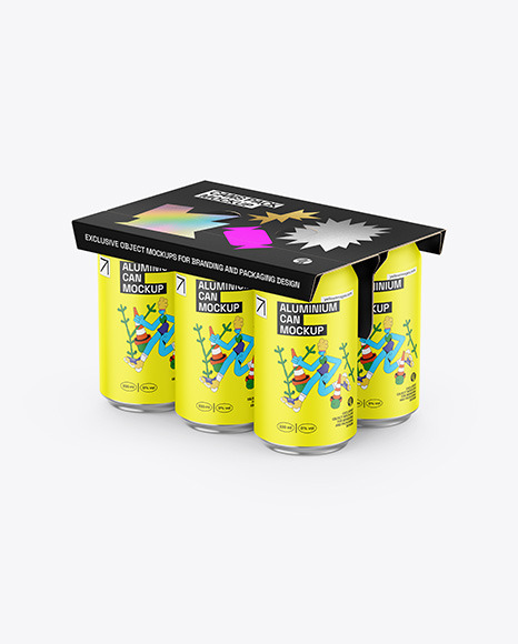 Matte Cans W/ Paper Holder Mockup