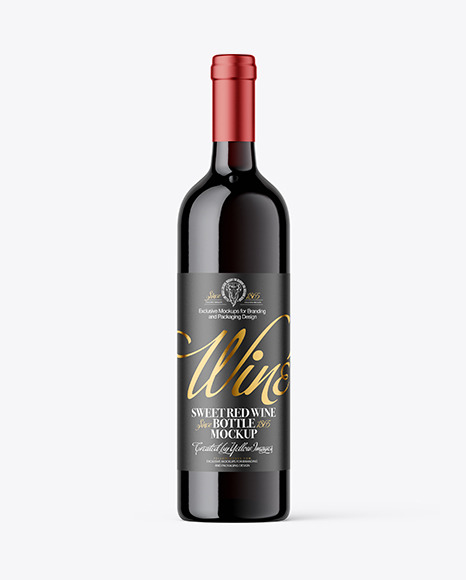 Red Wine Bottle Mockup
