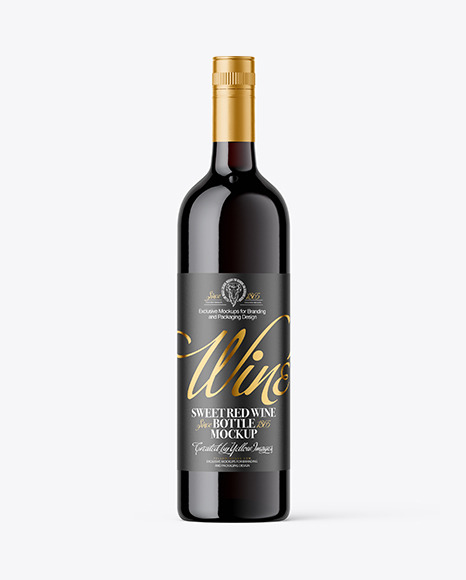 Red Wine Bottle Mockup