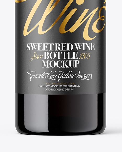 Red Wine Bottle Mockup