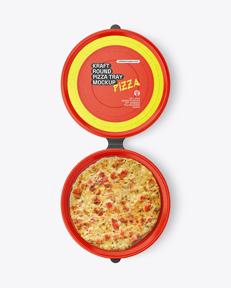 Round Kraft Pizza Tray Mockup