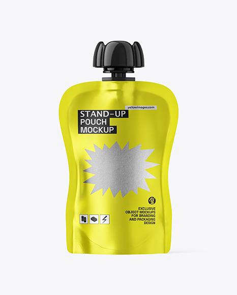 Metallic Stand-Up Pouch Mockup
