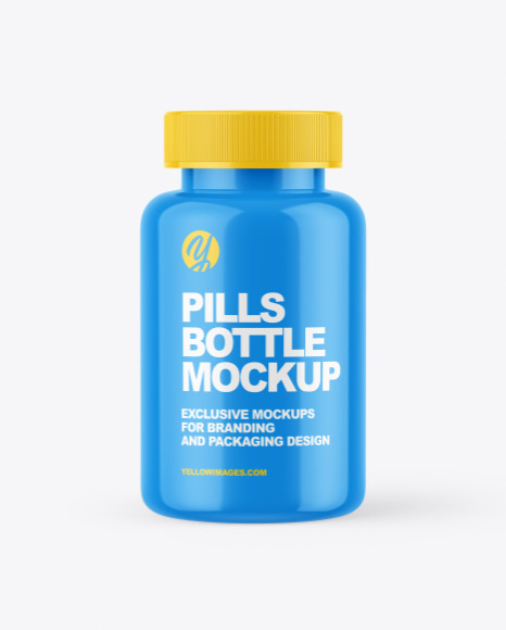 Glossy Pills Bottle Mockup