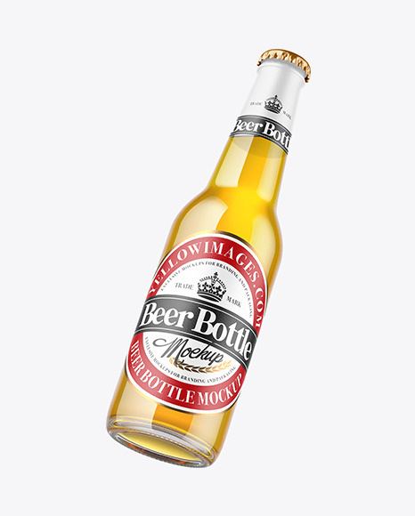 330ml Clear Glass Beer Bottle Mockup