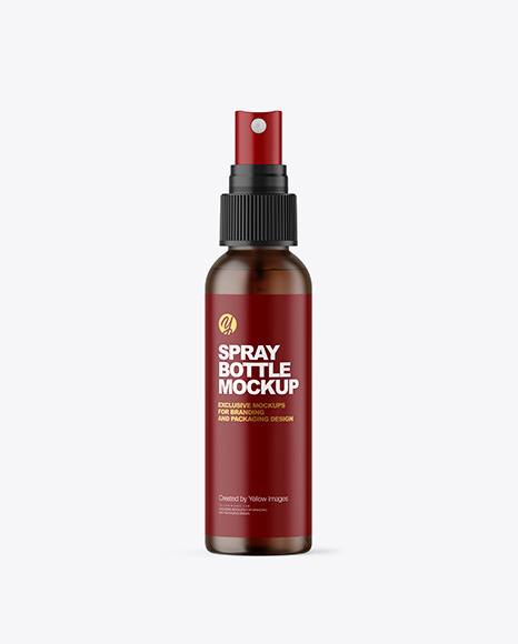 Frosted Amber Spray Bottle Mockup