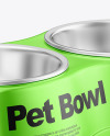 Metallic Pet Feeding Bowl Mockup
