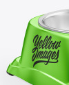 Metallic Pet Feeding Bowl Mockup