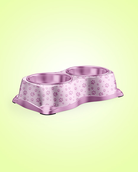 Metallic Pet Feeding Bowl Mockup