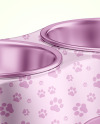 Metallic Pet Feeding Bowl Mockup