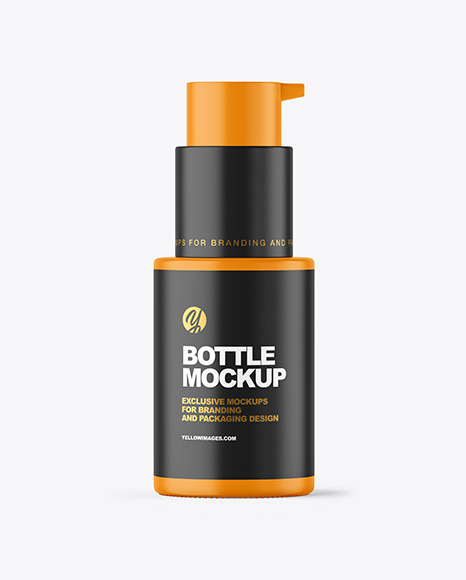 Matte Cosmetic Bottle with Pump Mockup