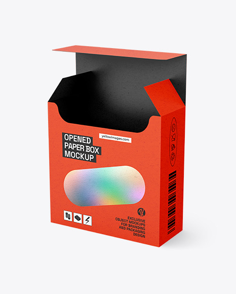 Opened Kraft Paper Box Mockup