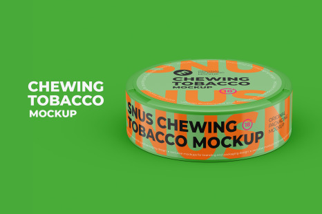 Snus Chewing Tobacco Can Mockup. High angle shot