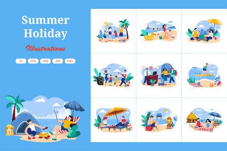 M586_Summer Holiday Illustration Pack