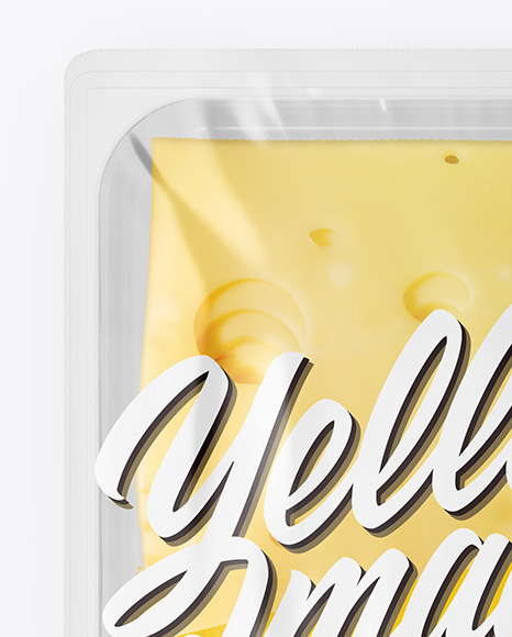 Tray With Sliced Cheese Mockup