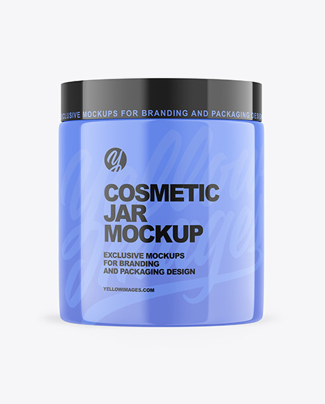 Glossy Cosmetic Jar Mockup