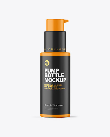 Matte Cosmetic Bottle with Pump Mockup