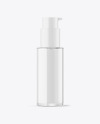 Clear Glass Cosmetic Bottle with Pump Mockup