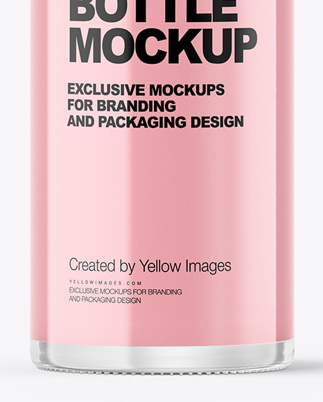 Clear Glass Cosmetic Bottle with Pump Mockup